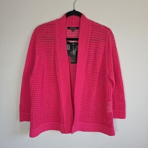 Jones Studio Fuchsia Open-Knit Sweater